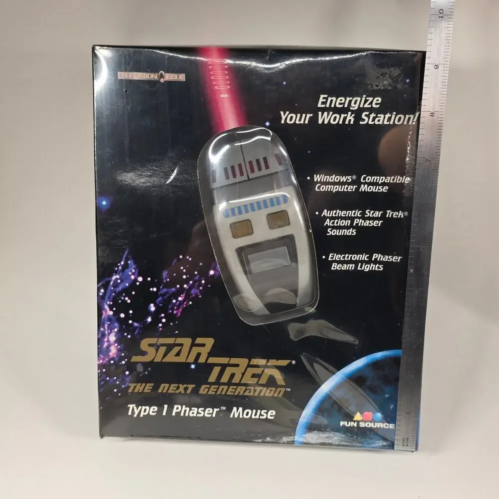 STAR TREK Unisex Type 1 Phaser Mouse TNG Vintage 1997 NIB Windows